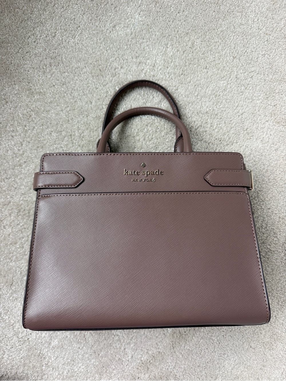 Kate Spade New York Margaux Medium Satchel in
Taupe (Saffiano Leather)